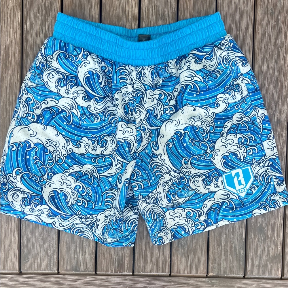 Baseball Lifestyle kids Blue Wave Patterned Shorts